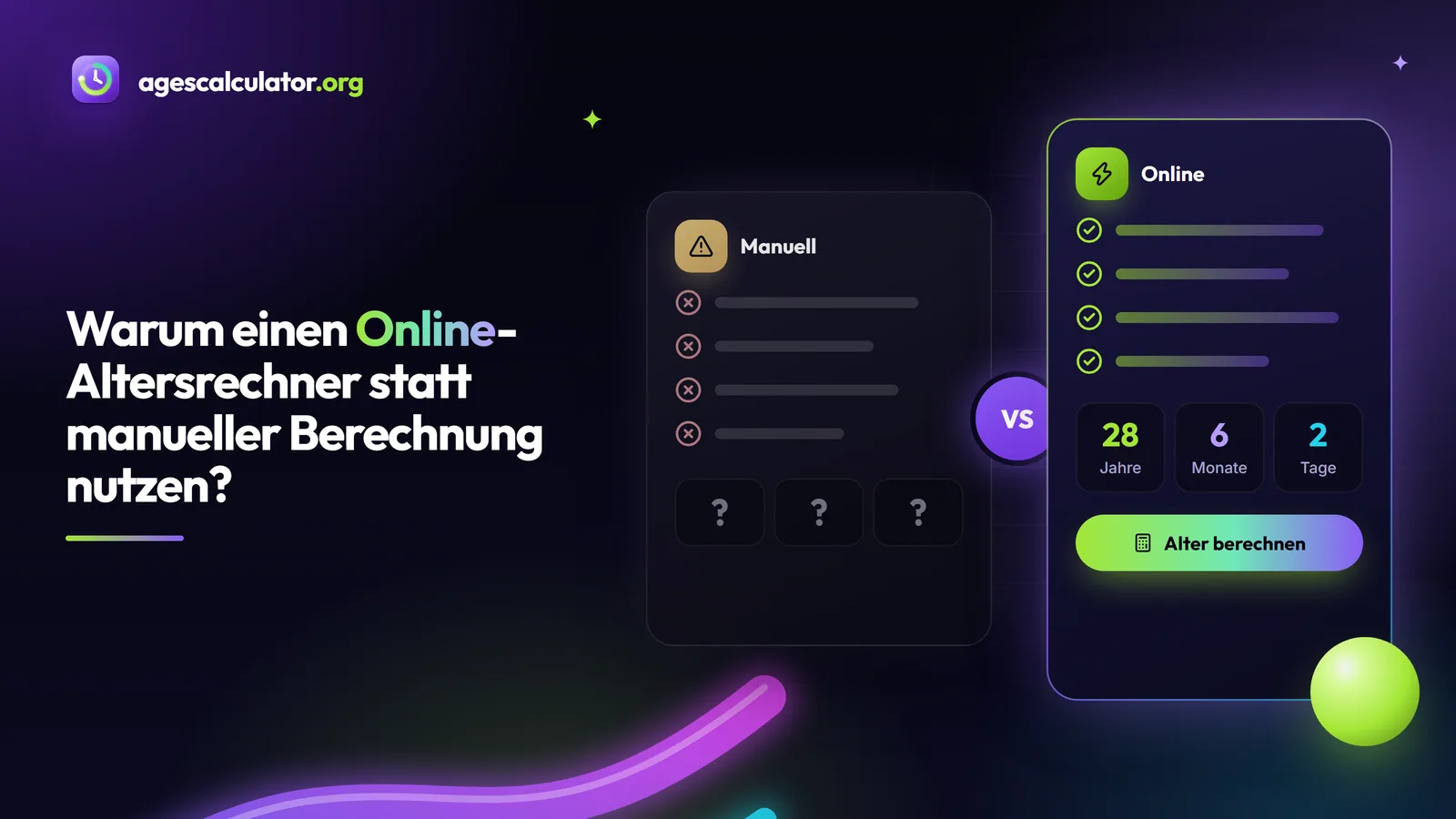 Warum einen Online-Altersrechner statt manueller Berechnung nutzen? Warum einen Online-Altersrechner statt manueller Berechnung nutzen? – Manuell, Online, Alter berechnen