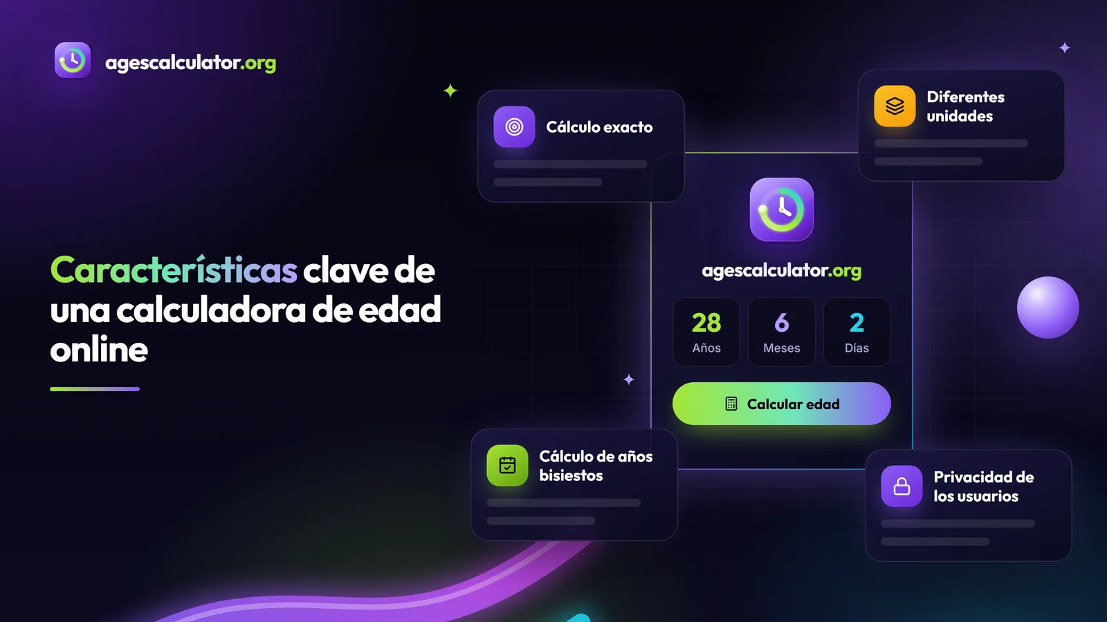 Características clave de una calculadora de edad online – Cálculo exacto, Diferentes unidades, Cálculo de años bisiestos